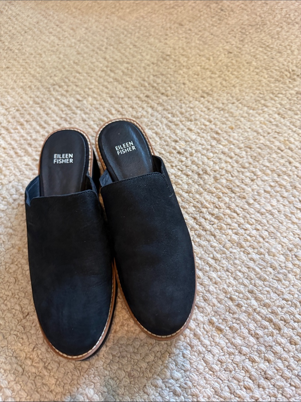Eileen Fisher Black Slip-On Loti Mule Clogs - Picture 4 of 9